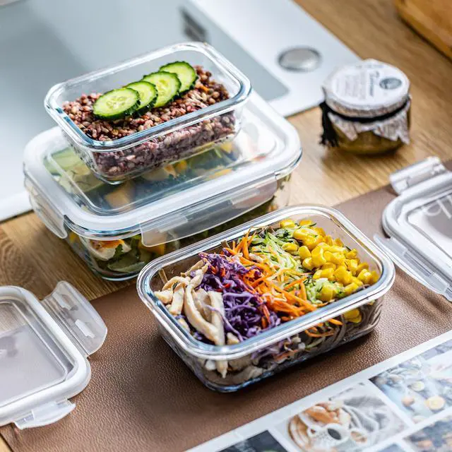 Alt view image 7 of 7 - Airtight Glass Food Storage Containers Set - Meal Prep Containers with Lids for Soup, Leftovers, Meal Prep & Office Lunch - BPA Free, Freezer to Microwave to Dishwasher Safe (3PCS)