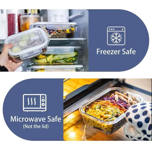 Alt view image 5 of 7 - Airtight Glass Food Storage Containers Set - Meal Prep Containers with Lids for Soup, Leftovers, Meal Prep & Office Lunch - BPA Free, Freezer to Microwave to Dishwasher Safe (3PCS)