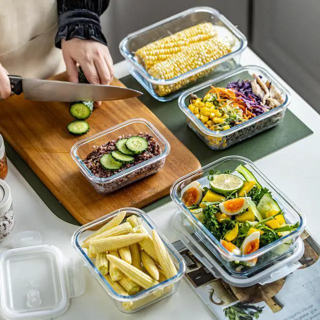 Alt view image 3 of 7 - Airtight Glass Food Storage Containers Set - Meal Prep Containers with Lids for Soup, Leftovers, Meal Prep & Office Lunch - BPA Free, Freezer to Microwave to Dishwasher Safe (3PCS)