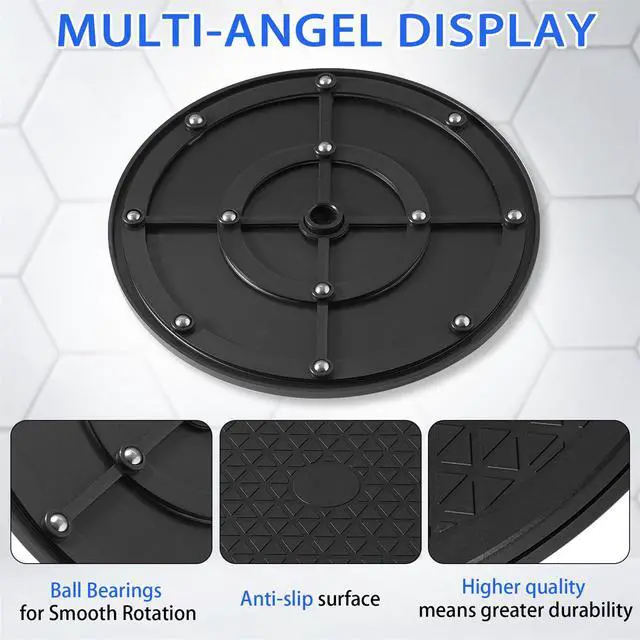 Alt view image 3 of 4 - 10 Inch Lazy Susan Turntable Organizer, Eichzer Premium Heavy Duty Black Rotating Swivel Stand with Steel Ball Bearings for Model/Rotating Plants/Crafts Stand/TV/Monitor/Laptop (360 Rotation)