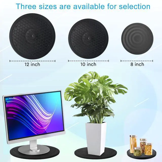 Alt view image 7 of 7 - 2 Pcs (12 Inch) Lazy Susan Turntable Organizer, Premium Heavy Duty Rotating Swivel Stand with Steel Ball Bearings for Model/Rotating Plants/Crafts Stand/TV/Monitor/Laptop (360 Rotation)