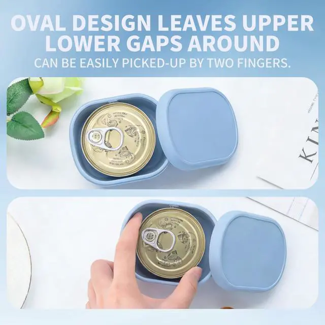 Alt view image 5 of 7 - 4Pack Silicone Storage Container for 3oz Cat Canned Food Cans,Airtight Cat Food Sealer with Cover Lids Reusable Sealing Box for 2.56''/65mm Can Keep Food Fresh in Fridge