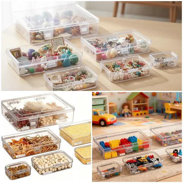 Alt view image 6 of 6 - 7 Pieces Mixed Sizes Rectangular Storage Box Containers