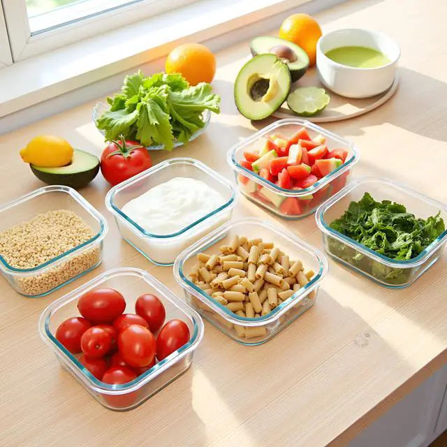 Alt view image 3 of 7 - Square 2cup Glass Food Storage Containers with Airtight Lids, 16oz Glass Meal Prep Containers, Square Food Bowl For Lunch, Fruit, Snack, Dishwasher Microwave Freezer Safe (Pink+Green)