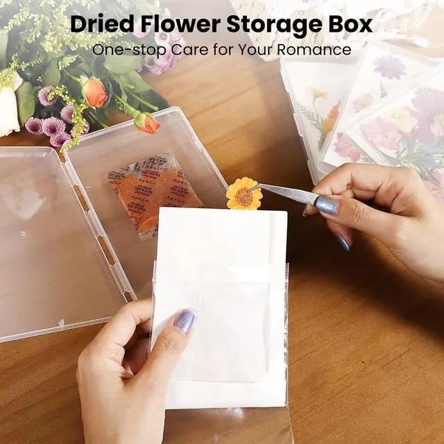 Alt view image 2 of 7 - 4PCS Dried Flower Storage Set with Blotting Paper
