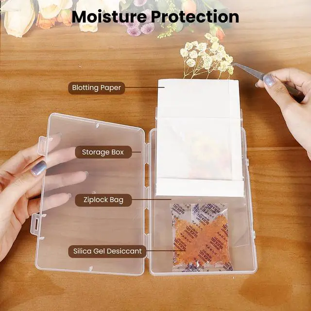 Alt view image 5 of 7 - 4PCS Dried Flower Storage Set with Blotting Paper