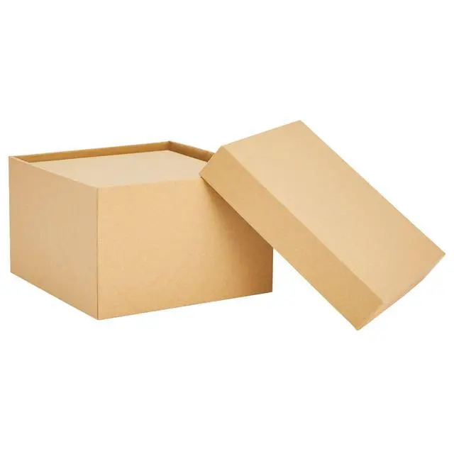 Alt view image 4 of 5 - Square Nesting Boxes With Lids - Kraft Brown, Paperboard, 4-Pack, 6.5-3.5 In - Cardboard Nesting Gift Boxes for Presents & Party Favors