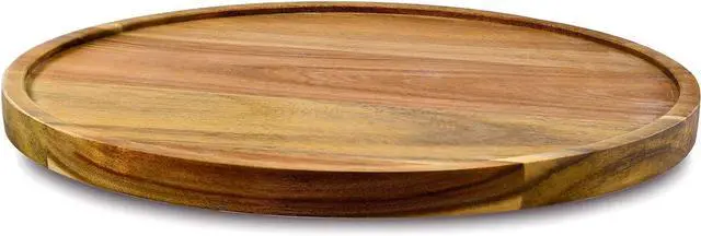 Main image of 10" Acacia Wood Lazy Susan Organizer Kitchen Turntable for Cabinet Pantry Table Organization