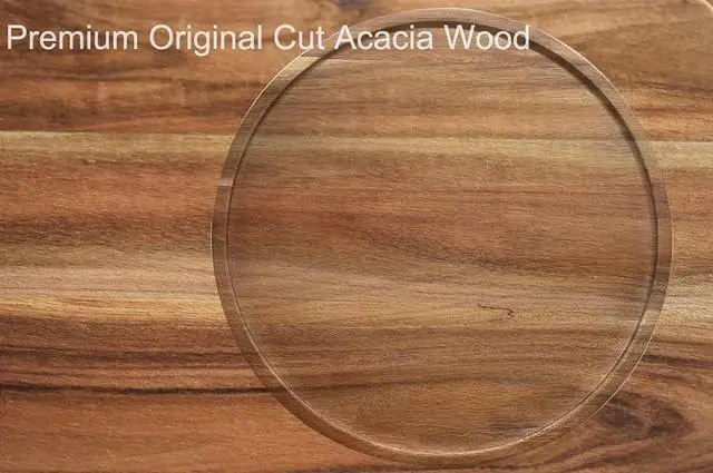 Alt view image 3 of 4 - 10" Acacia Wood Lazy Susan Organizer Kitchen Turntable for Cabinet Pantry Table Organization
