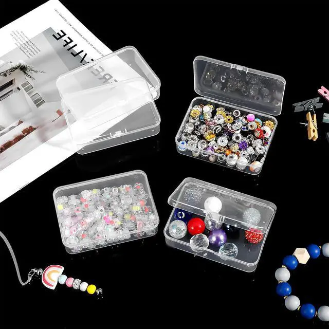 Alt view image 3 of 7 - 36 Pcs Clear Plastic Beads Storage Containers Box with Lids Multiple Sizes Storage Square Containers for Jewelry Beads Craft Supplies, 4.1 x 3 x 1in