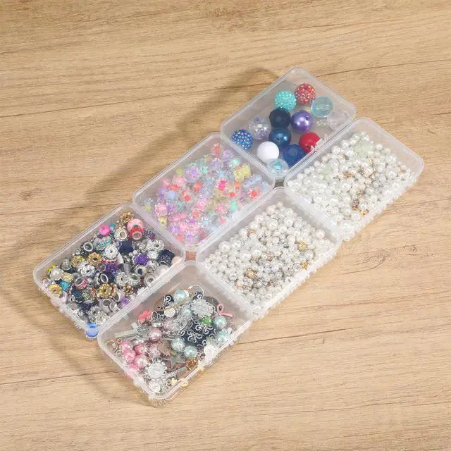 Alt view image 4 of 7 - 36 Pcs Clear Plastic Beads Storage Containers Box with Lids Multiple Sizes Storage Square Containers for Jewelry Beads Craft Supplies, 4.1 x 3 x 1in