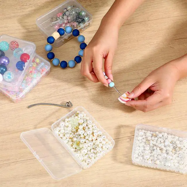 Alt view image 5 of 7 - 36 Pcs Clear Plastic Beads Storage Containers Box with Lids Multiple Sizes Storage Square Containers for Jewelry Beads Craft Supplies, 4.1 x 3 x 1in