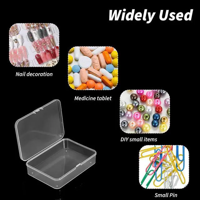 Alt view image 7 of 7 - 36 Pcs Clear Plastic Beads Storage Containers Box with Lids Multiple Sizes Storage Square Containers for Jewelry Beads Craft Supplies, 4.1 x 3 x 1in