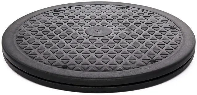 Main image of 12 Inch Lazy Susan Turntable Organizer, Non Skid Large Lazy Susan Turntable for Cabinet, Computer or Laptop, Plastic Turn Table, Black, 1 PC