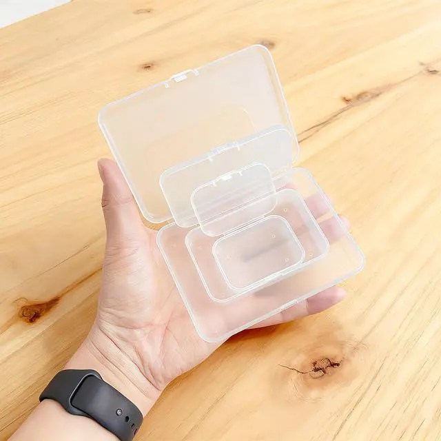 Alt view image 5 of 7 - 28-Piece Plastic Storage Containers with Lids (3 Assorted Sizes), Rectangular Organizer Box Set Frosted White Storage Boxes for Office Desk & Personal Items, Matte Privacy Finish, White
