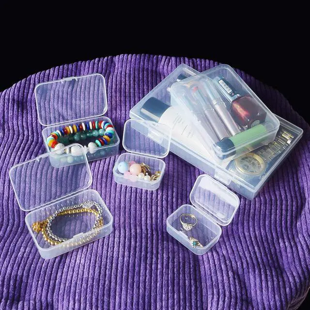 Alt view image 4 of 7 - 24 Pieces Mixed Sizes Rectangular Empty Mini Clear Plastic Organizer Box