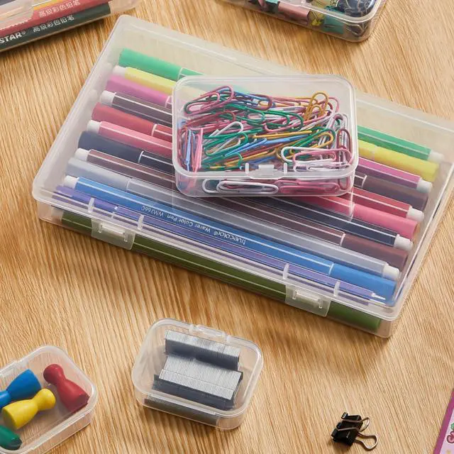 Alt view image 5 of 7 - 24 Pieces Mixed Sizes Rectangular Empty Mini Clear Plastic Organizer Box