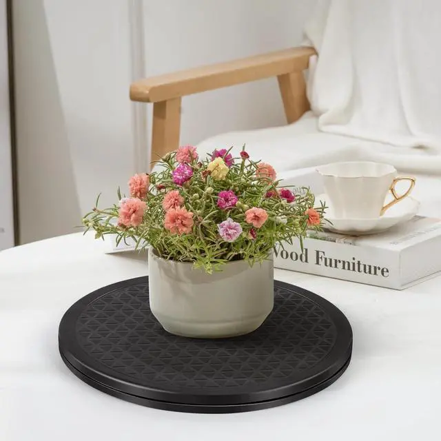 Alt view image 6 of 7 - Lazy Susan 12 inch with Steel Ball Bearings Large Lazy Susan Turntable Rotating Swivel Stand for Flat Panel Monitors, TV's, Potted Plants, Stereo Speakers, Black
