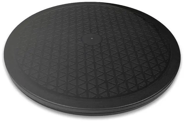 Main image of Lazy Susan Turntable Organizer - 12 Inch Heavy Duty Rotating Swivel Stand with Steel Ball Bearings for Spice Cabinets, Flat Panel Monitor, TV, Painting, Display, Potted Plants (Black)