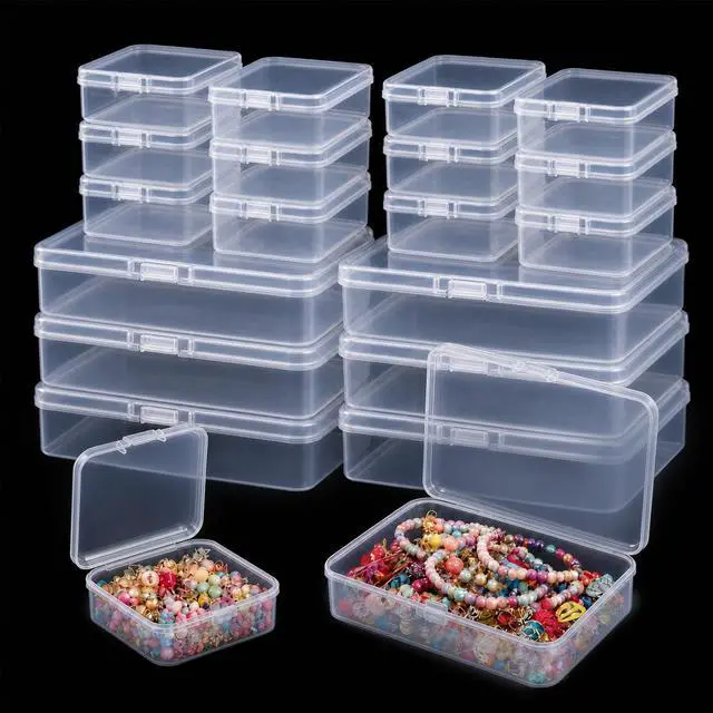 Main image of 48/18 Pieces Clear Plastic Storage Containers with Lids, Durable Airtight Multi-Size Organization Boxes for Beads, Jewelry, Crafts & Office Supplies (Transparent Color 18 Pack)