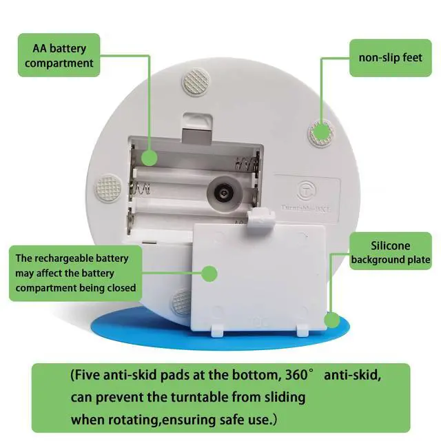 Alt view image 5 of 7 - Turner Cup Rotating Display Stand for Epoxy Glitter Tumbler, 360 Degree Automatic Mute Rotating Turntable for Photography Products Tumbler Making Supplies Spinner 4.72*1.77in Motorized Rotation