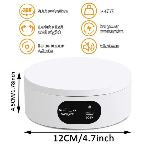 Alt view image 6 of 7 - Turner Cup Rotating Display Stand for Epoxy Glitter Tumbler, 360 Degree Automatic Mute Rotating Turntable for Photography Products Tumbler Making Supplies Spinner 4.72*1.77in Motorized Rotation