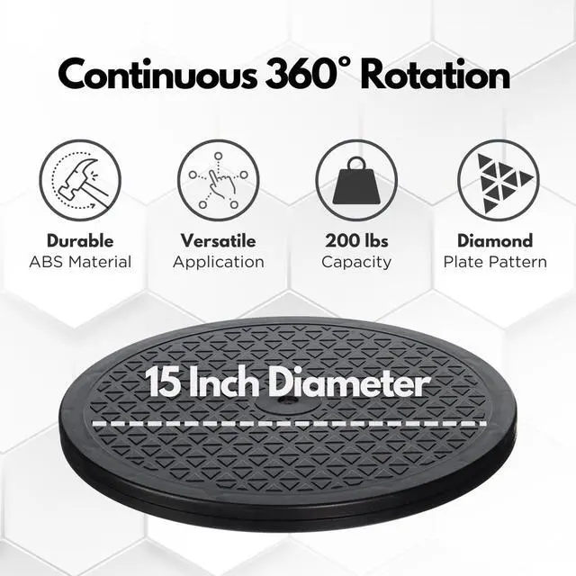 Alt view image 3 of 7 - 12-inch Heavy-Duty Swivel Base, Lazy Susan Turntable and Computer Monitor Stand, Durable ABS Material, 360 Degree Rotation, 150 lbs Capacity
