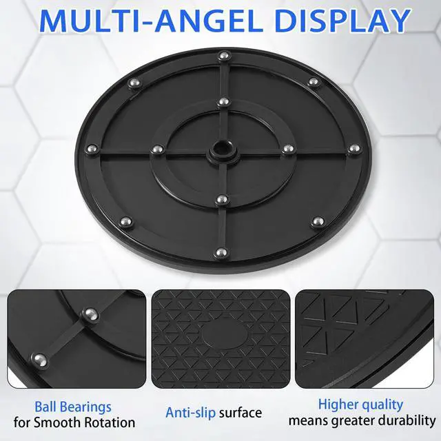 Alt view image 2 of 7 - 2 Pcs (8 Inch) Heavy Duty Rotating Swivel Stand - Lazy Susan with Steel Ball Bearings for Model Base/Rotating Plants/Crafts Stand Monitor/TV/Monitors/Potted Plants (360 Rotation)