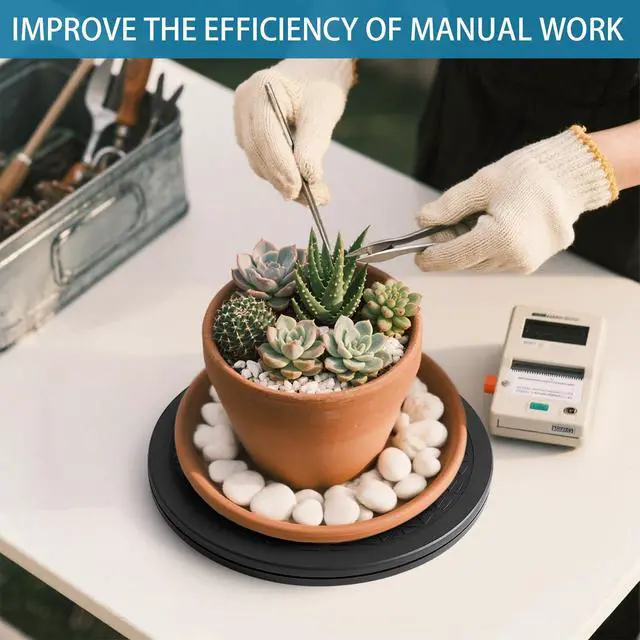 Alt view image 6 of 7 - 2 Pcs (8 Inch) Heavy Duty Rotating Swivel Stand - Lazy Susan with Steel Ball Bearings for Model Base/Rotating Plants/Crafts Stand Monitor/TV/Monitors/Potted Plants (360 Rotation)