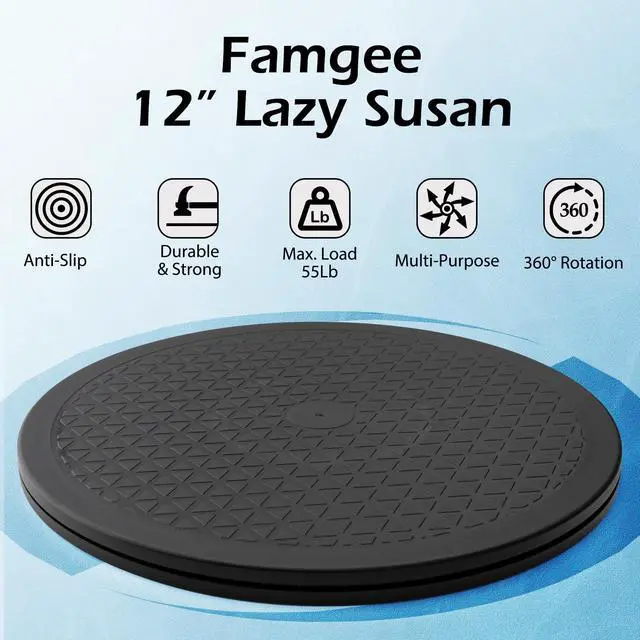 Alt view image 2 of 6 - 12 Inch Lazy Susan Turntable Heavy Duty Rotating Swivel Stand Lazy Susan with Steel Ball Bearings for Flat Panel Monitors, Computer, TV, Speakers, Bonsai, Statue, Cabinet Organizer