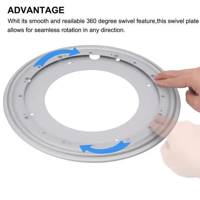 Alt view image 4 of 7 - 12Inch Round Lazy Susan Turntable Bearing Plate, Rotating Swivel Base with 1000lbs Load Capacity, Turntable Base for Serving Tray, Kitchen