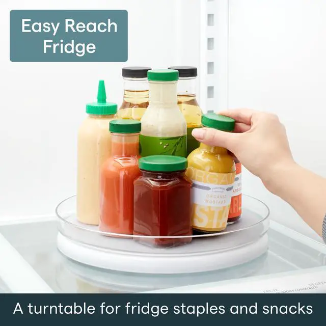 Alt view image 2 of 7 - FridgeView Fridge Turntable, Lazy Susan Organizer for Refrigerator Storage, 11 , White