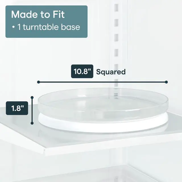 Alt view image 5 of 7 - FridgeView Fridge Turntable, Lazy Susan Organizer for Refrigerator Storage, 11 , White