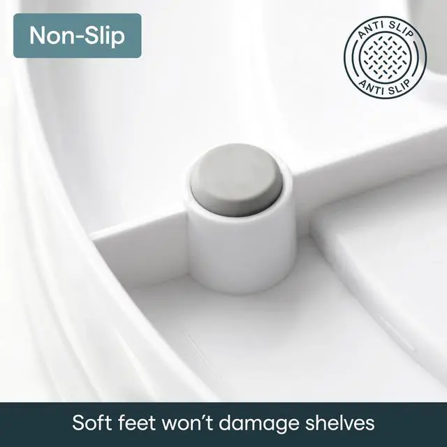 Alt view image 4 of 7 - FridgeView Fridge Turntable, Lazy Susan Organizer for Refrigerator Storage, 11 , White