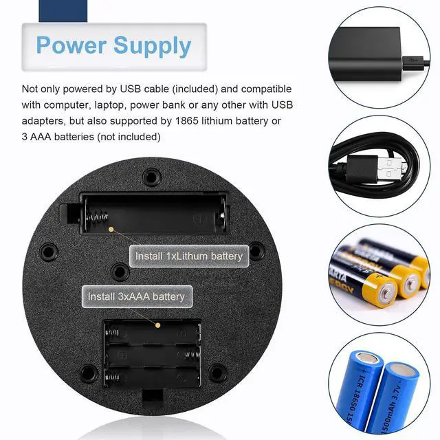 Alt view image 4 of 6 - Rotating Display Stand 360 Degree Motorized Rotating Turntable Display Stand with USB Power Cable for Photography Products and Shows, Black (PVC)