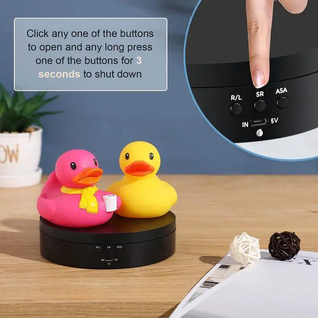Alt view image 6 of 6 - Rotating Display Stand 360 Degree Motorized Rotating Turntable Display Stand with USB Power Cable for Photography Products and Shows, Black (PVC)