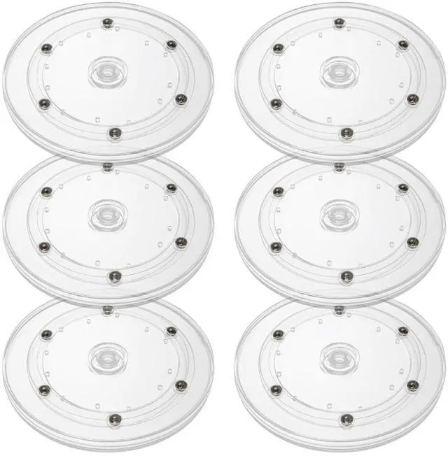Main image of 6 Pack 6 inch Small Lazy Susan, Lazy Susan Turntable Organizer, 360 Degree Round Rotating Tray for Spice Rack, Bathroom Vanity, Kitchen Cabinet and Countertop Storage