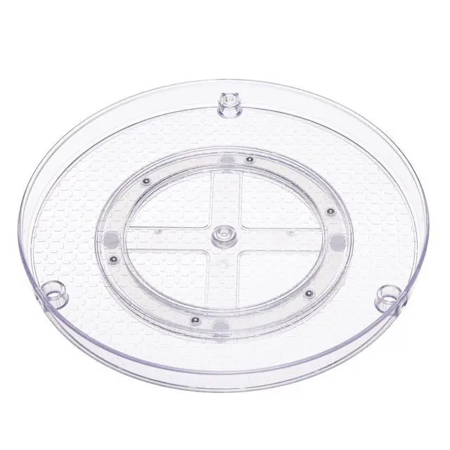 Alt view image 4 of 6 - 2 Tier Lazy Susan Turntable Organizer for Condiments, 12" Diameter, Clear