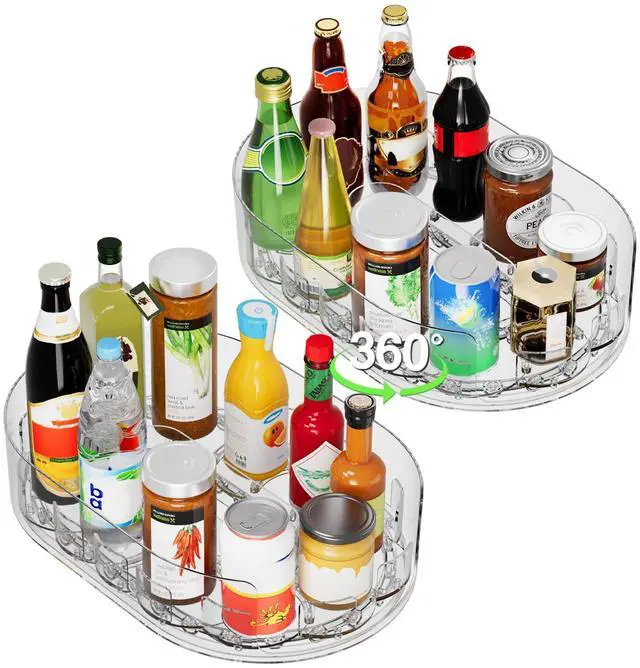 Main image of 360° Rotating Lazy Susan for Refrigerator, 13.5''x8.5'' Clear Lazy Susan Turntable for Refrigerator Organizers and Storage, Kitchen, Table Top, Cabinet, Pantry, Countertop