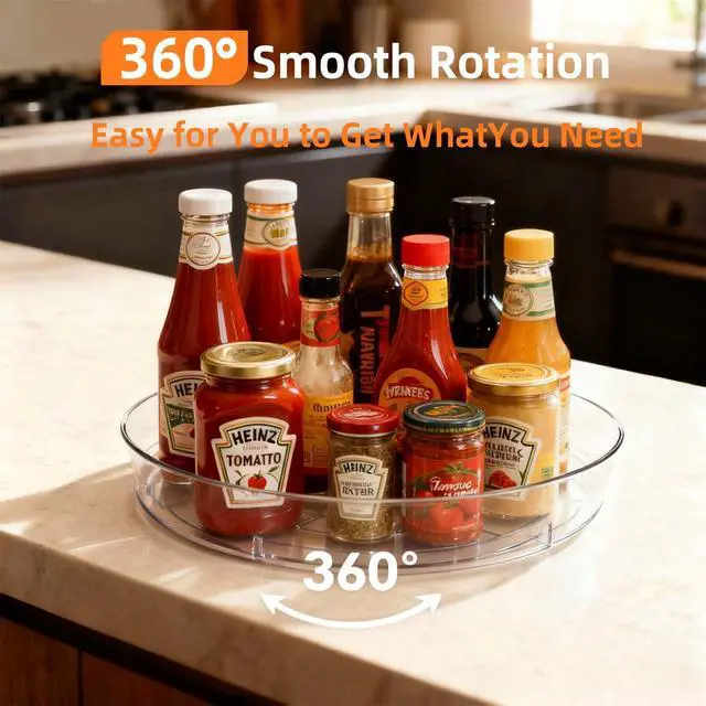 Alt view image 5 of 7 - 4 Pack Lazy Susan 10 inch Turntable for Spice Organization