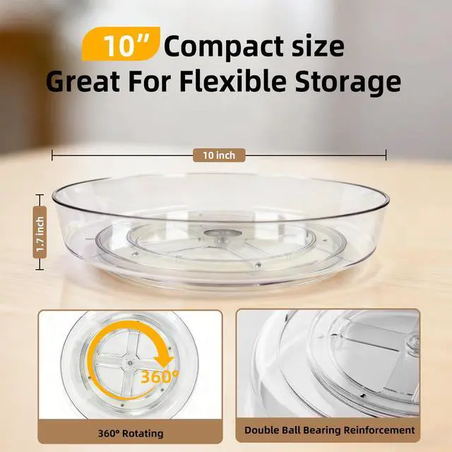 Alt view image 3 of 7 - 4 Pack Lazy Susan 10 inch Turntable for Spice Organization