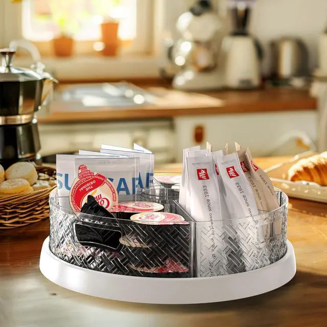 Alt view image 6 of 7 - 12-Inch Lazy Susan Turntable w/Removable Bins & Dividers