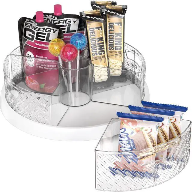 Alt view image 2 of 7 - 12-Inch Lazy Susan Turntable w/Removable Bins & Dividers