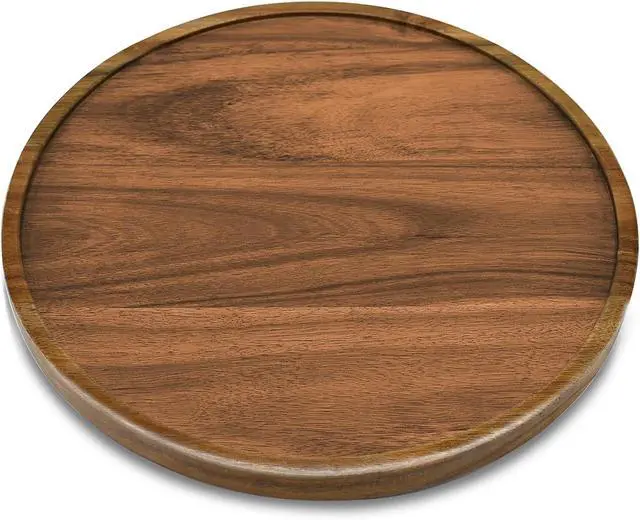 Alt view image 2 of 6 - 9" Acacia Wood Lazy Susan Organizer Kitchen Turntable for Cabinet Pantry Table Organization