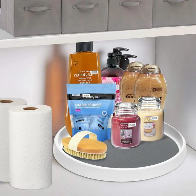 Alt view image 4 of 7 - Set of 2, 12 Inch Non-Skid Lazy Susan Organizer, Pantry Lazy Susan Turntable for Cabinet, Kitchen Cabinet Organizer, Pantry Organization and Storage -Size- 12"x1.5"