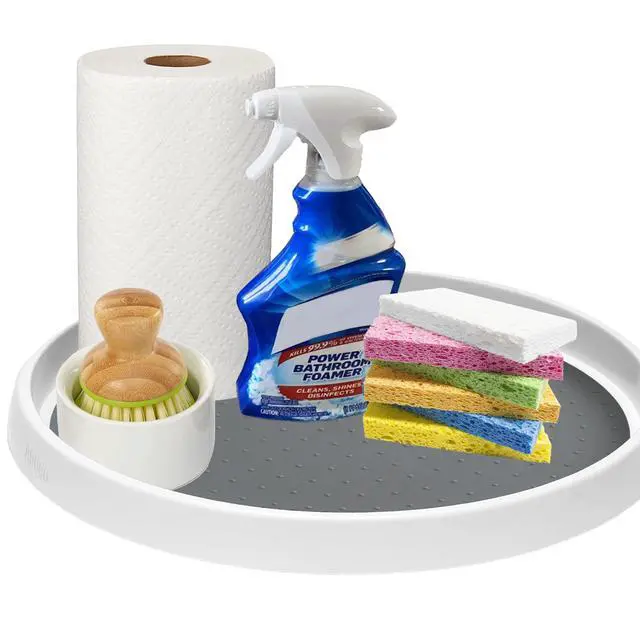 Alt view image 5 of 7 - Set of 2, 12 Inch Non-Skid Lazy Susan Organizer, Pantry Lazy Susan Turntable for Cabinet, Kitchen Cabinet Organizer, Pantry Organization and Storage -Size- 12"x1.5"