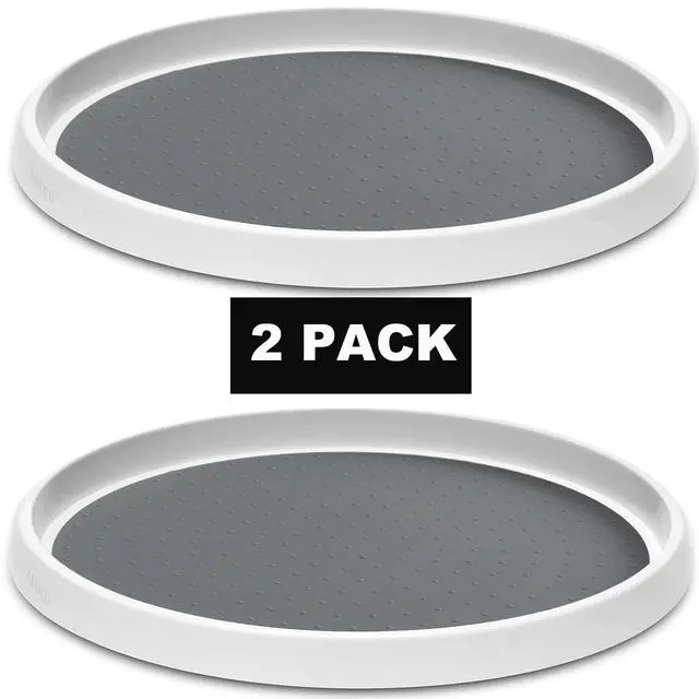 Alt view image 6 of 7 - Set of 2, 12 Inch Non-Skid Lazy Susan Organizer, Pantry Lazy Susan Turntable for Cabinet, Kitchen Cabinet Organizer, Pantry Organization and Storage -Size- 12"x1.5"