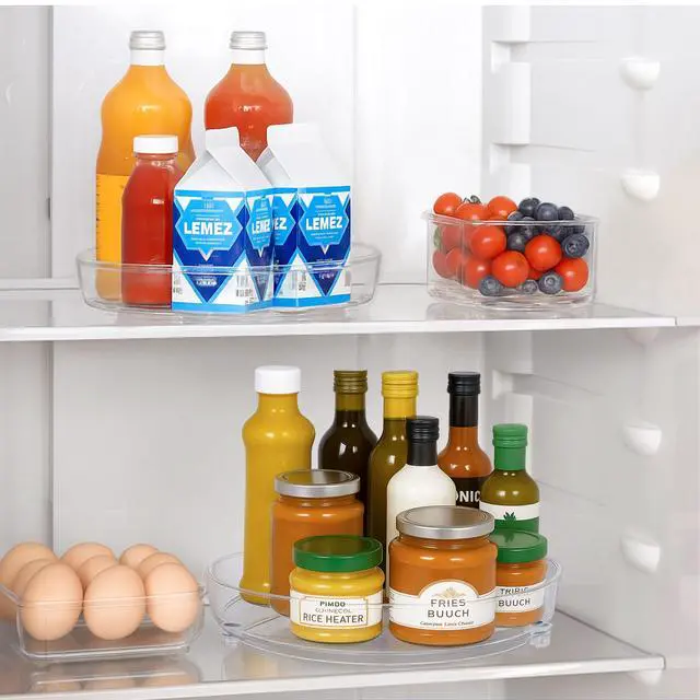 Alt view image 5 of 7 - Maximize Space with 2 Pack 9 Inch Clear Acrylic Lazy Susan - Non-Skid Turntable Organizer for Kitchen, Cabinet, Pantry, Fridge & Makeup Storage