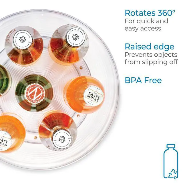 Alt view image 6 of 6 - 11-Inch Round Lazy Susan Organizer, Set of 2, Clear