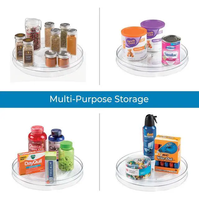 Alt view image 5 of 6 - 11-Inch Round Lazy Susan Organizer, Set of 2, Clear